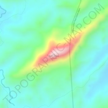 Mapa topográfico Bukit Melati, altitude, relevo