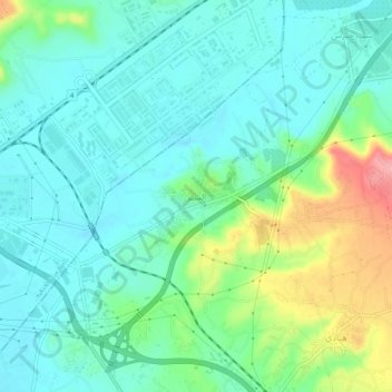 Mapa topográfico Ash-Shir, altitude, relevo