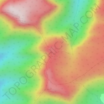 Mapa topográfico Moncong Karangpuang, altitude, relevo