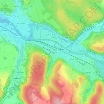 Mapa topográfico Basses, altitude, relevo