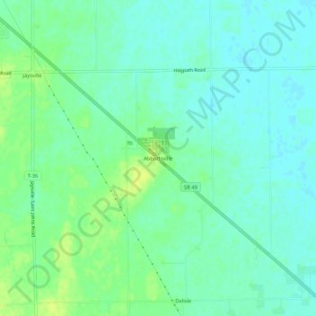 Mapa topográfico Abbottsville, altitude, relevo