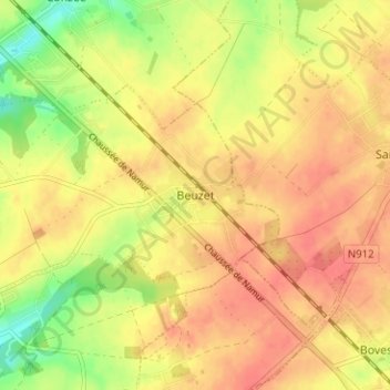 Mapa topográfico Beuzet, altitude, relevo