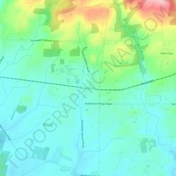 Mapa topográfico Helvetia, altitude, relevo