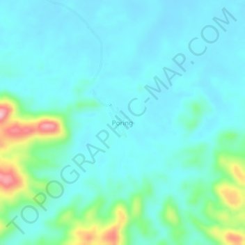 Mapa topográfico Poring, altitude, relevo