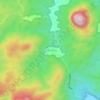 Mapa topográfico Keboireng, altitude, relevo