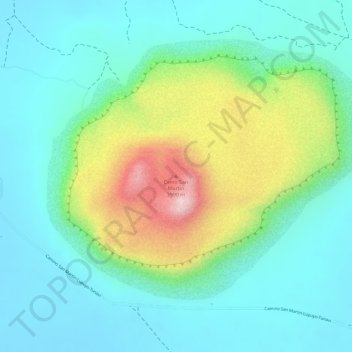 Mapa topográfico Cerro San Martin, altitude, relevo