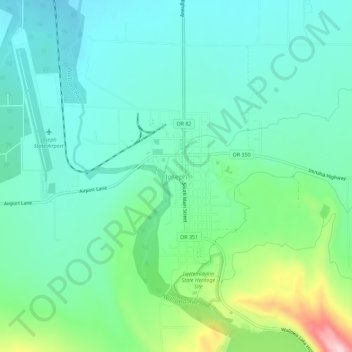 Mapa topográfico Joseph, altitude, relevo