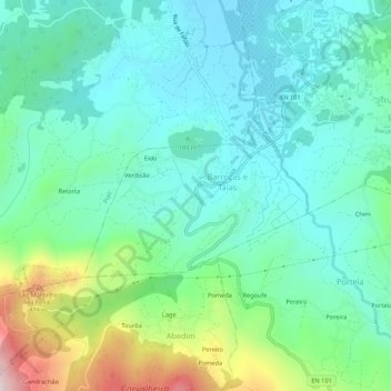 Mapa topográfico Santo André, altitude, relevo