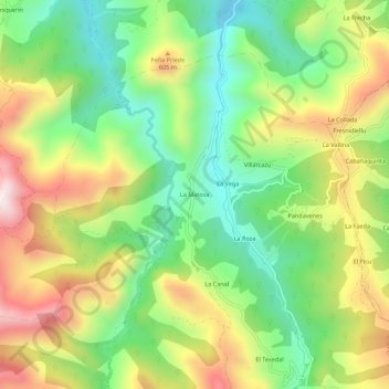 Mapa topográfico La Matosa, altitude, relevo