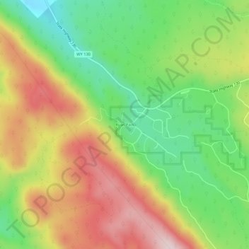 Mapa topográfico Ryan Park, altitude, relevo