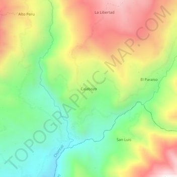 Mapa topográfico Calabozo, altitude, relevo