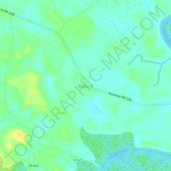 Mapa topográfico Itajura, altitude, relevo