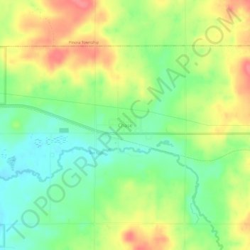 Mapa topográfico Chase, altitude, relevo