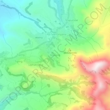 Mapa topográfico Moeling, altitude, relevo