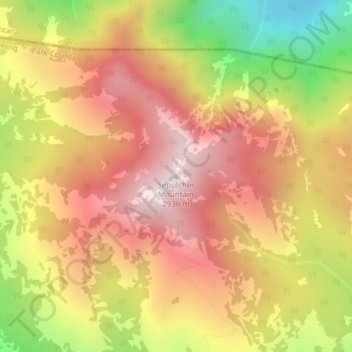 Mapa topográfico Sepulcher Mountain, altitude, relevo