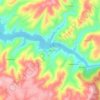 Mapa topográfico Água das Casas, altitude, relevo