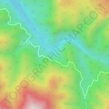 Mapa topográfico Lashgargah, altitude, relevo