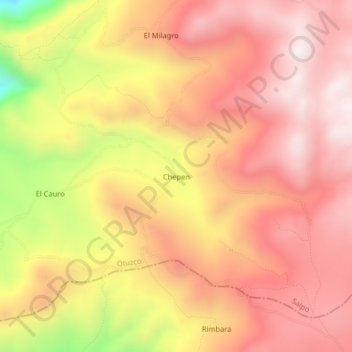 Mapa topográfico Chepen, altitude, relevo