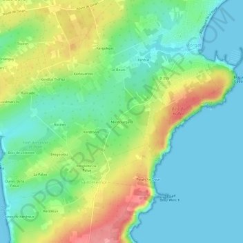 Mapa topográfico Montourgard, altitude, relevo