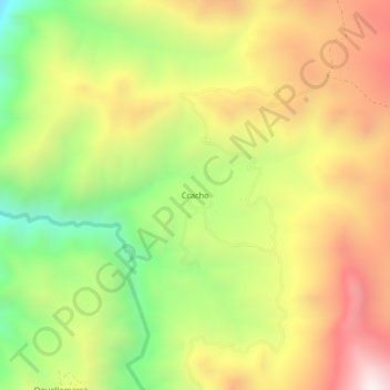 Mapa topográfico Ccacho, altitude, relevo