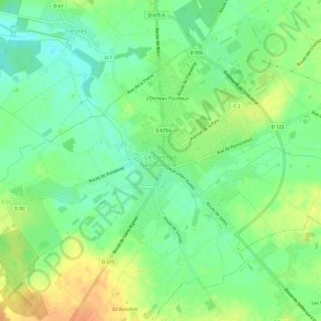 Mapa topográfico Le Controis en Sologne, altitude, relevo