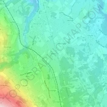 Mapa topográfico Magny, altitude, relevo