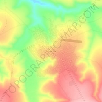 Mapa topográfico Nharêa, altitude, relevo