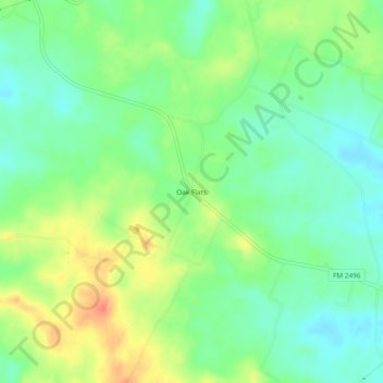 Mapa topográfico Oak Flats, altitude, relevo