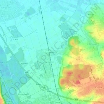 Mapa topográfico Werzlen, altitude, relevo