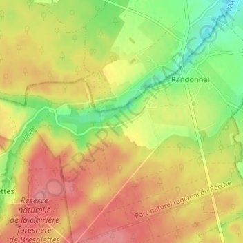 Mapa topográfico Belle Perche, altitude, relevo