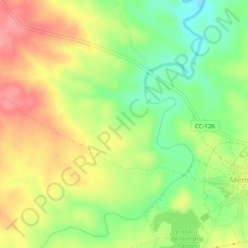 Mapa topográfico Escalona, altitude, relevo