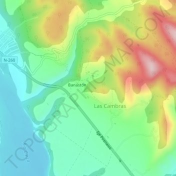 Mapa topográfico Cerro Citar, altitude, relevo