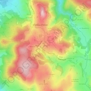 Mapa topográfico Salorge, altitude, relevo