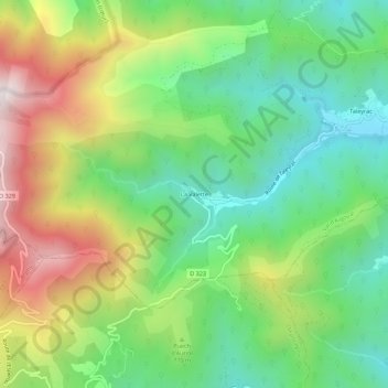 Mapa topográfico La Valette, altitude, relevo