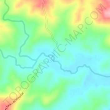 Mapa topográfico Passo do Mingote, altitude, relevo