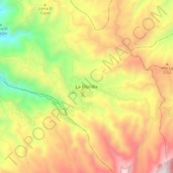 Mapa topográfico la chorrera del Guilque, altitude, relevo