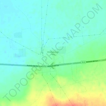 Mapa topográfico Villanueva del Rey, altitude, relevo