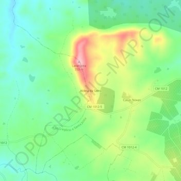 Mapa topográfico Aldeia da Serra, altitude, relevo
