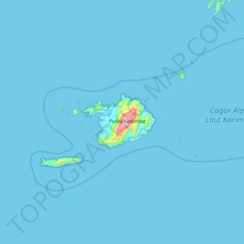 Mapa topográfico Karimata Island, altitude, relevo