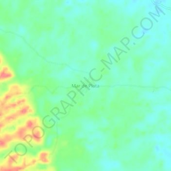 Mapa topográfico Mar de Plata, altitude, relevo