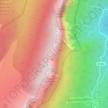 Mapa topográfico Tour Isabelle, altitude, relevo