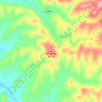Mapa topográfico Fontinha, altitude, relevo