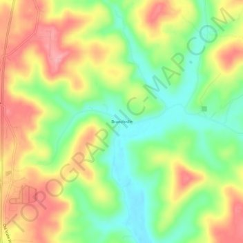 Mapa topográfico Branchville, altitude, relevo