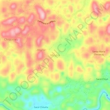 Mapa topográfico Muyhá, altitude, relevo