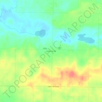 Mapa topográfico Calvin Center, altitude, relevo