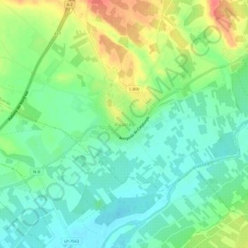 Mapa topográfico Alcarràs, altitude, relevo