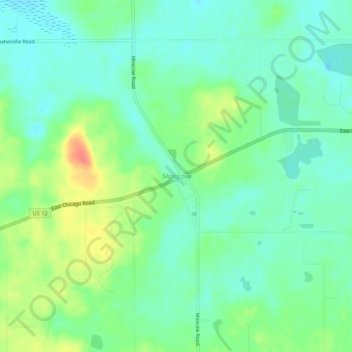 Mapa topográfico Moscow, altitude, relevo