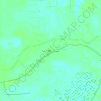Mapa topográfico Sumber Jaya, altitude, relevo