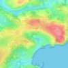 Mapa topográfico Landromiou, altitude, relevo