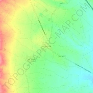 Mapa topográfico Los Corrales, altitude, relevo